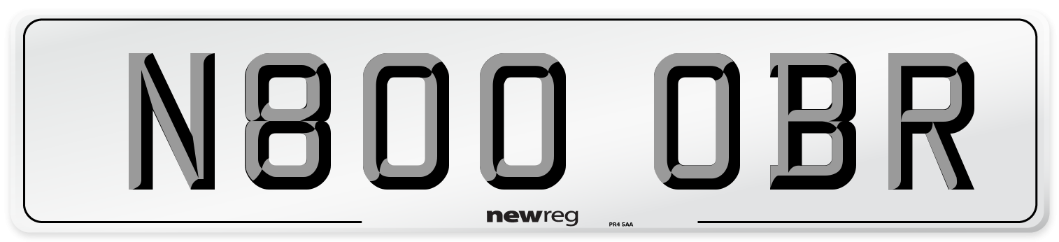 N800 OBR Number Plate from New Reg